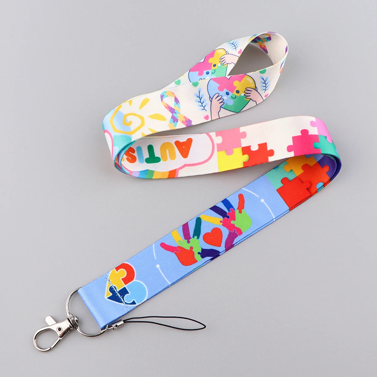 Autism Awareness Puzzle Mobile Phone Neck Strap ID Card Rope Lanyards For Card USB Badge Gym Holder Key Chain Camera Rope