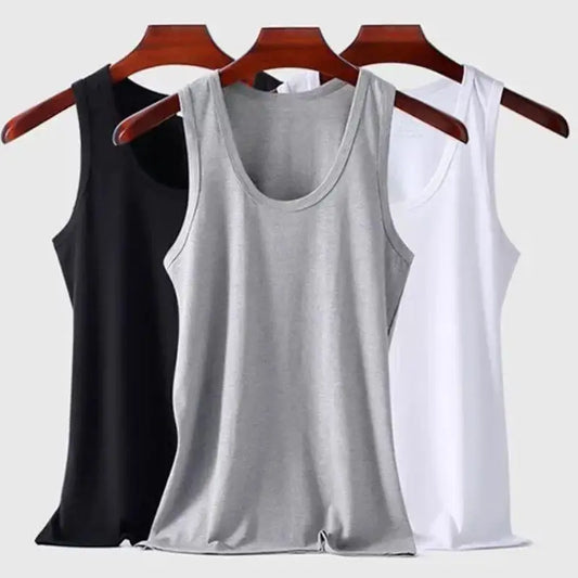 100% Pure Cotton White Grey Black Men Tank Tops Summer Plus Size Singlets Fitness Men Vest Casual Bodybuilding Vest T-shirt