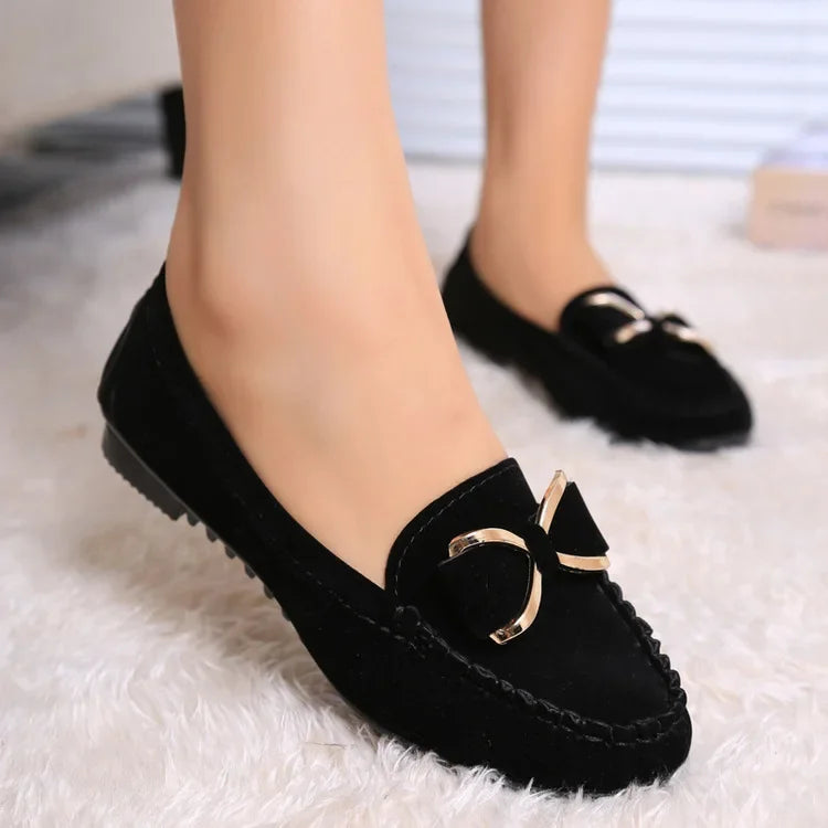 Women's Flat Shoes Fashion Casual Lofers 2025 Ladies Elegant Butterfly-Knot Comfortable Shoes Women Soft Classic Office Shoes