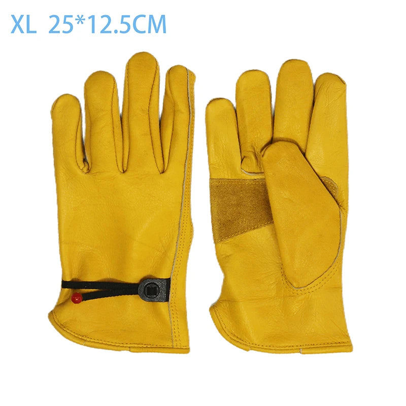 Cowhide Motorcycle Gloves Breathable Gloves Racing Gloves Outdoor Sports Protection Hunting Multipurpose Working Security Gloves