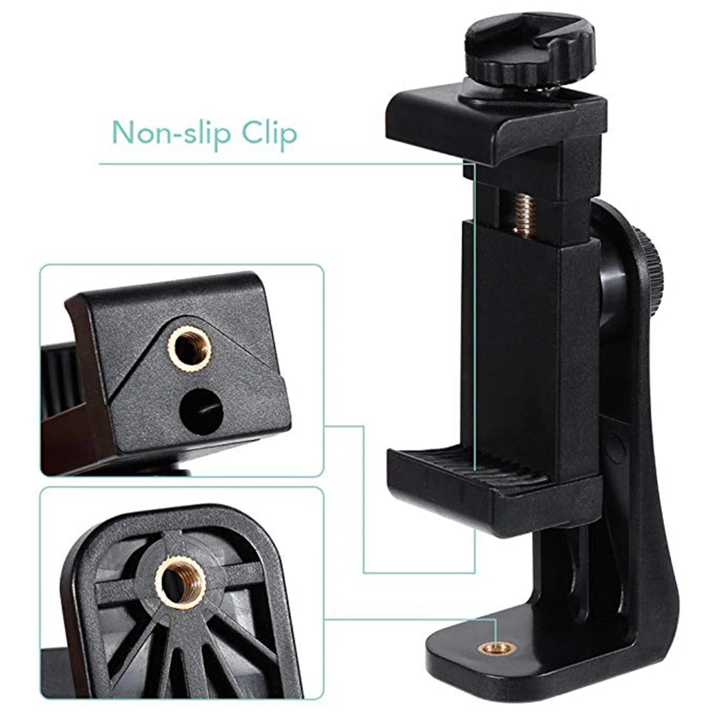1/4 Universal Tripod Mount Adapter Adjustable Cell Phone Tripod Holder Clip Vertical 360 Rotation Tripod Accessories for iPhone