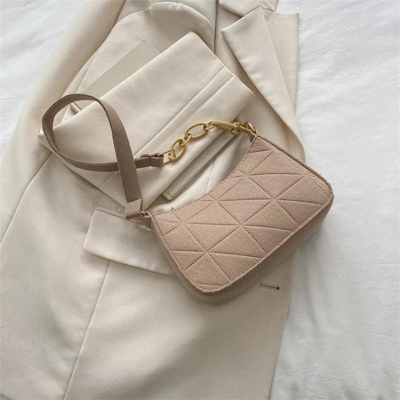 Women Small Square Bag Сумка Женская Simple and Versatile Casual Handbag Fashion Popular Felt One Shoulder Messenger Bags Purse