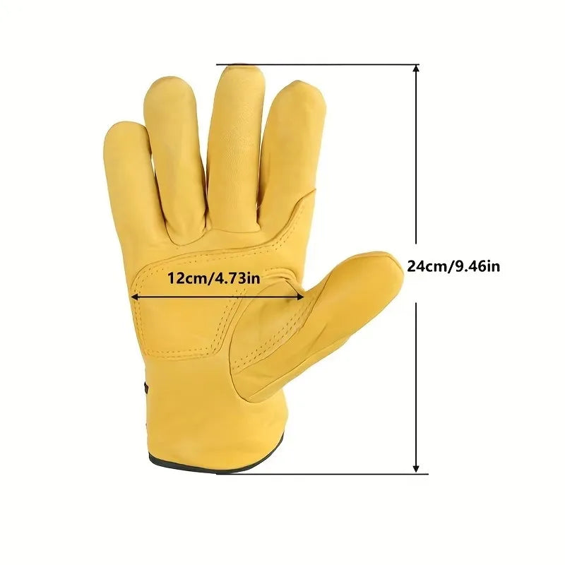 1 pair of work gloves, suitable for gardening, sports, motorcycles, and driving, finely processed with soft leather material
