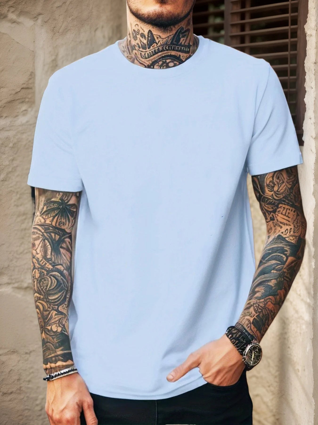 Men Pure Cotton Short Sleeve T Shirt Breathable 100% Cotton 3D Stereoscopic Cutting Casual Daily Wear Soft Comfortable Tees