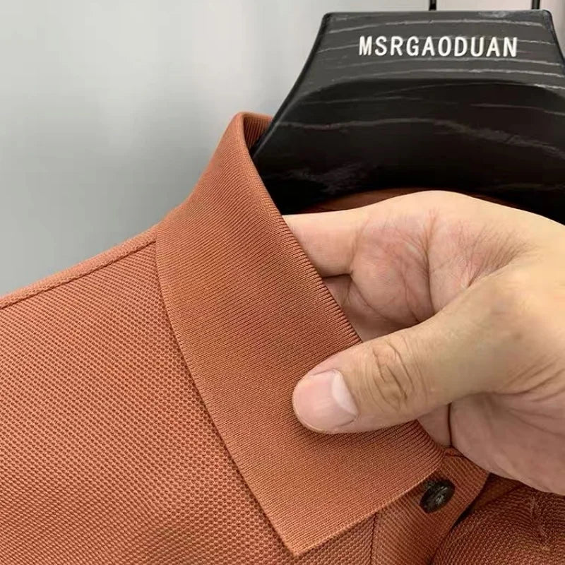 100% pure cotton comfortable breathable men's shortsleeved summer high-end brand embroidered polo shirt business casual T-shirt