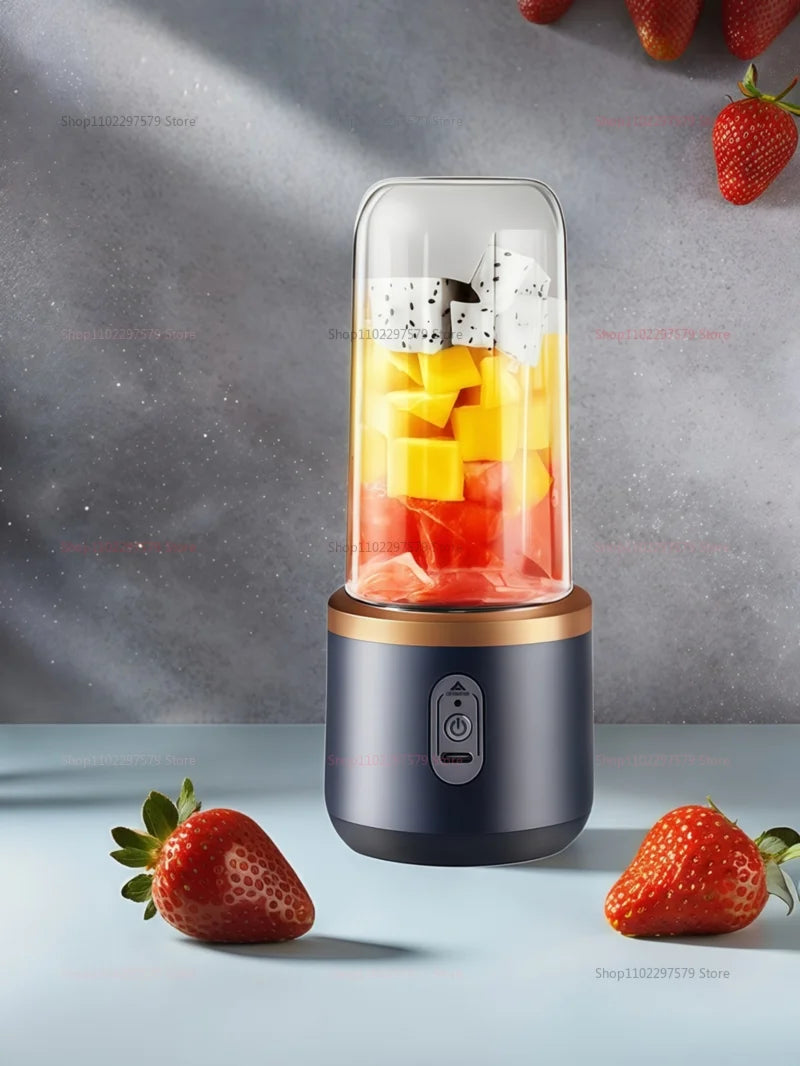 Portable Juicer Cup Smoothie Blender 6 Blade Blender Bottle Household Fruit Juicer Cup USB Rechargeable Juicer Kitchen Tool
