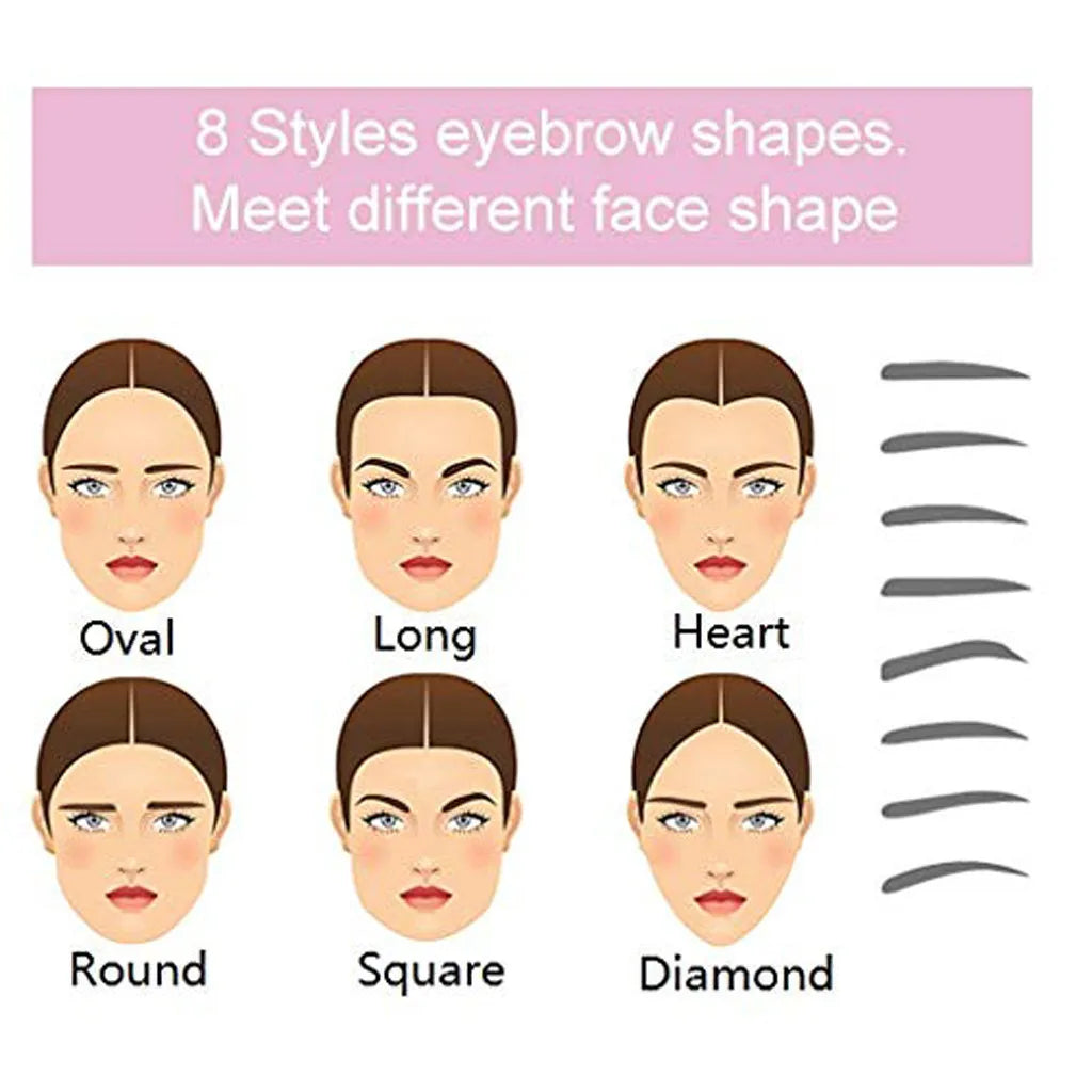 8 In 1 Reusable Eyebrows Shape Set Eye Brow Makeup Tools and Accessories Eyebrow Stencil Beauty Makeup Brow Stamp Template