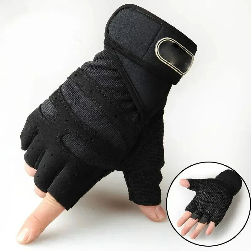 Workout Gloves for Men Women Half Finger Glove with Wrist Wrap for Sport Weight Lifting Training Bicycle Motorcyclist Gym Glove