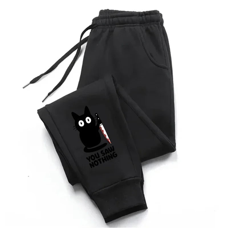 Trousers Versatile Womens Sweatpants Cute Cat Print Pants Gym Sports Casual Tracksuit Trousers Jogging Man Pants Hot Sales 2025