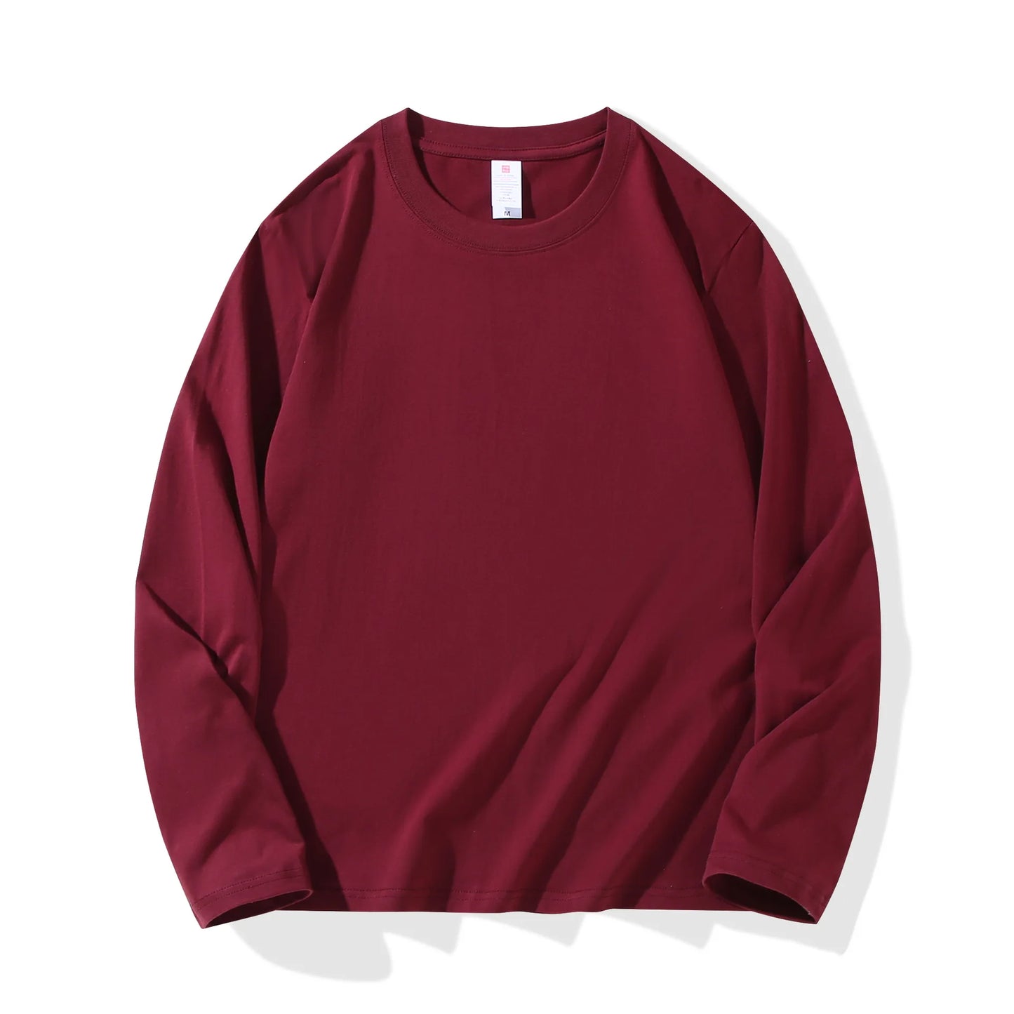 Cotton 100% Long-sleeved Men's T Shirt MRMT 2025 Brand New Round-collar Solid-color Men T-shirt for Male Tshirt Man Tops Tees