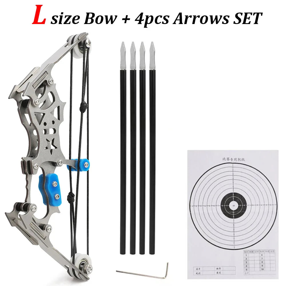 Archery 5.9'' 7.5" Mini Compound Bow and Arrows Set Pocket Bow Target Shooting Gift