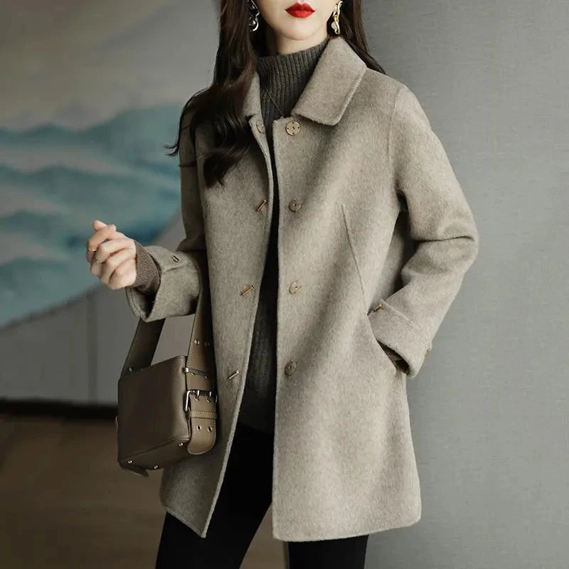 Woolen Coat New Women's Fashion Coat Autumn Winter 2025 Small Casual Woolen Jacket Slim Versatile Ladies High-grade Overcoat Top
