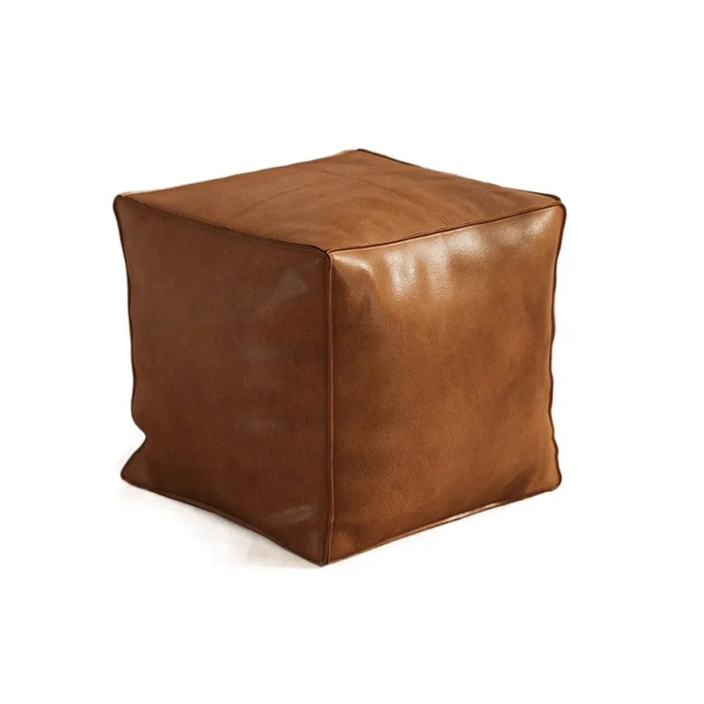 Foot Rest Non-Slip Storage Stool Waterproof Large Capacity PU Leather Ottoman Stackable Square Leather Pouf Tatami 발받침대 스툴