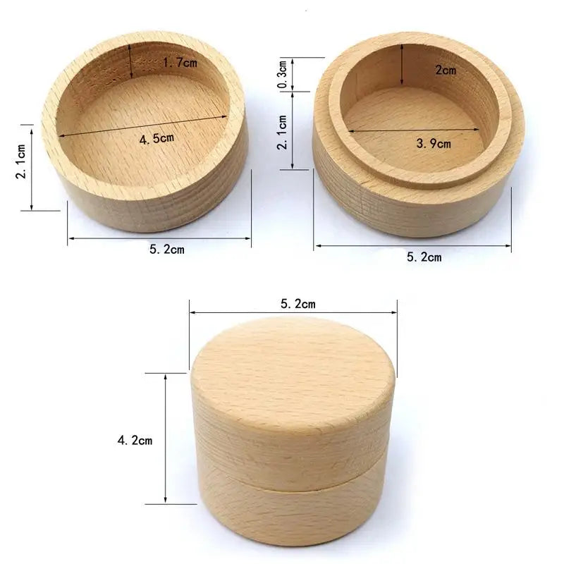 Round Wood Ring Box Wooden Wedding Proposal Engagement Packaging Gifts Box Jewelry Storage Display