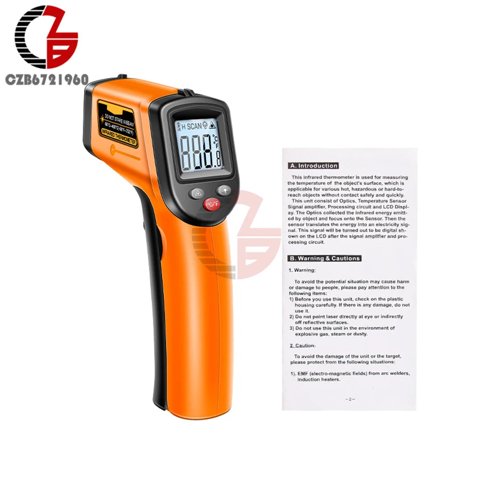 Digital Infrared Thermometer Non-contact Thermometer Industrial Precision Laser Temperature Meter Pyrometer Instrument Tool