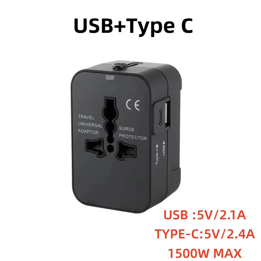 Global Conversion Plug Travel Conversion Socket Dual USB Port EU UK US AU AC Power Charger Universal Adapter Outlet Converter