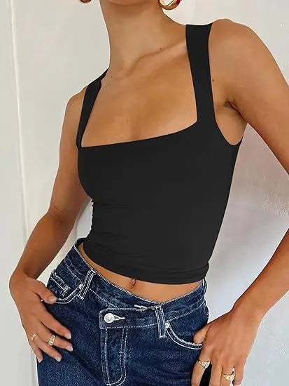 Women's Tank Tops Summer Knit Camisole for Women Sleeveless Slim Fit Yoga Shirts Vest Female Casual Basic Tops Blouse