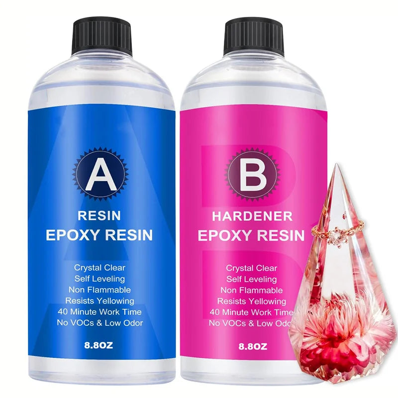 17.6oz/10.4oz Clear Epoxy Resin Kit Casting And Coating For River Table Tops Art Casting Resin Jewelry Projects DIY Art Painting