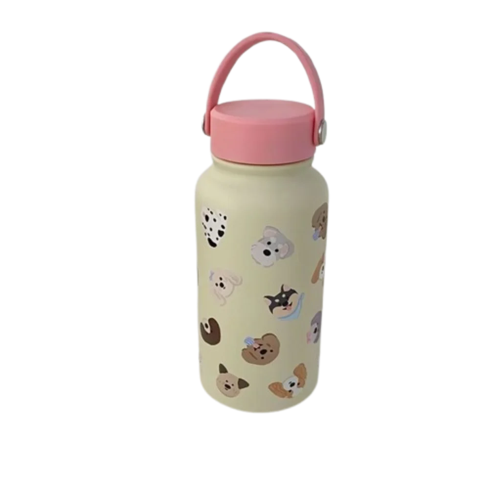 Water Bottle 900ml Insulated Water Bottle With Straw Leak-proof Portable Insulation Cup Hot Drink Cartoon Thermal Cup Student