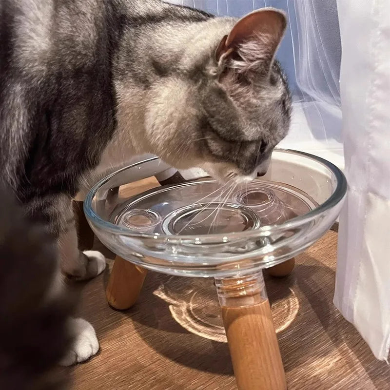 Pet Cat Bowl - Neck Protection High Foot Anti Slip and Anti Tipping Dog Bowl