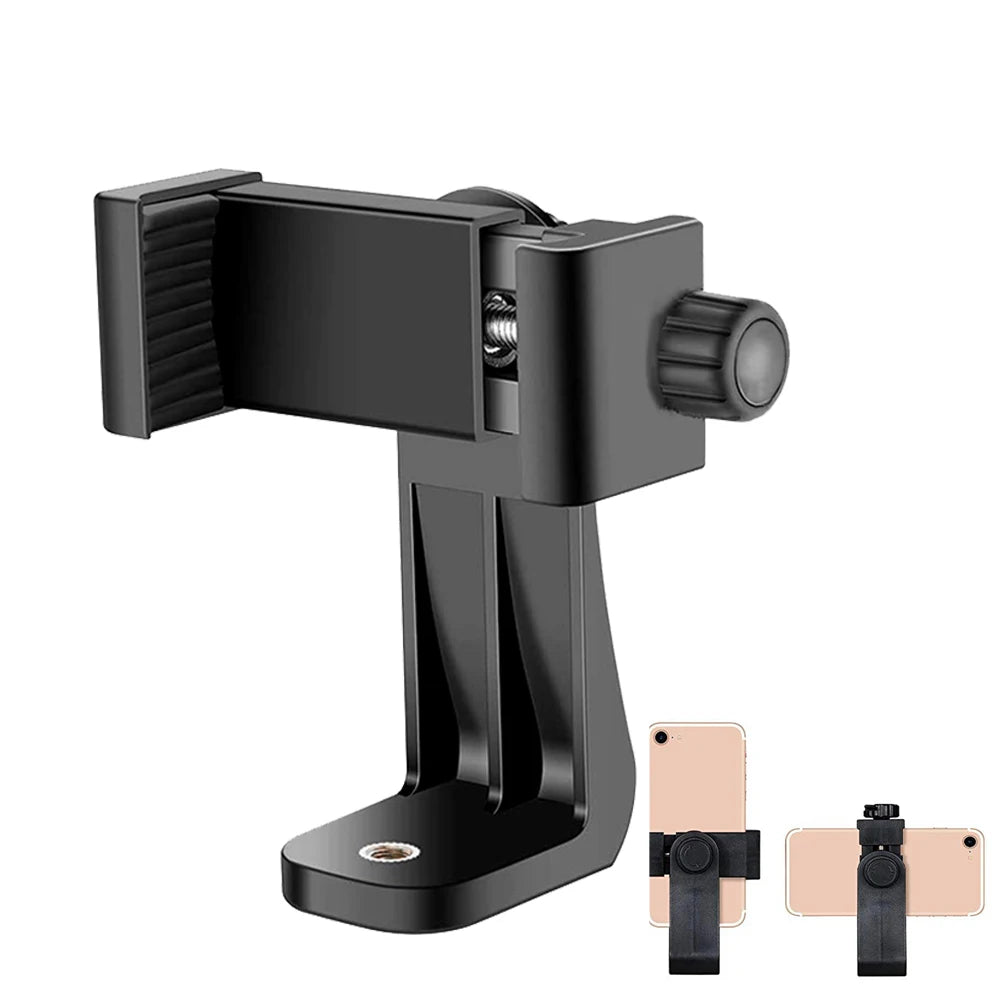 1/4 Universal Tripod Mount Adapter Adjustable Cell Phone Tripod Holder Clip Vertical 360 Rotation Tripod Accessories for iPhone