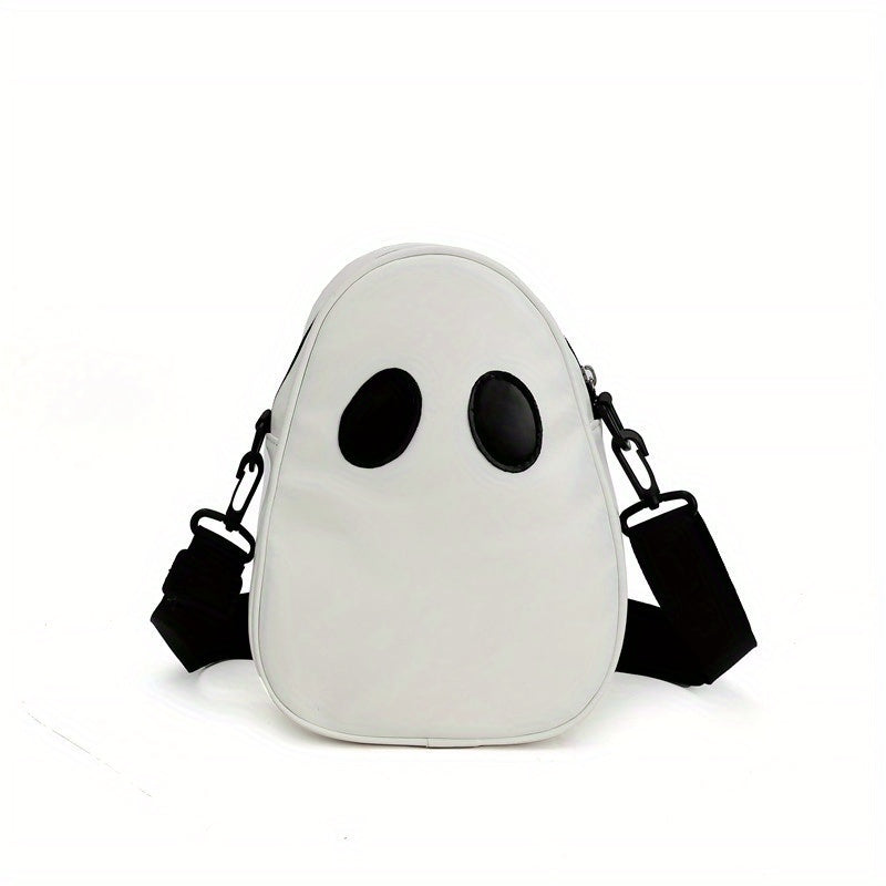 Halloween Ghost Design Purse, PU Leather Crossbody Bag, Trendy Shoulder Bag, Spooky Season Trick Or Treat