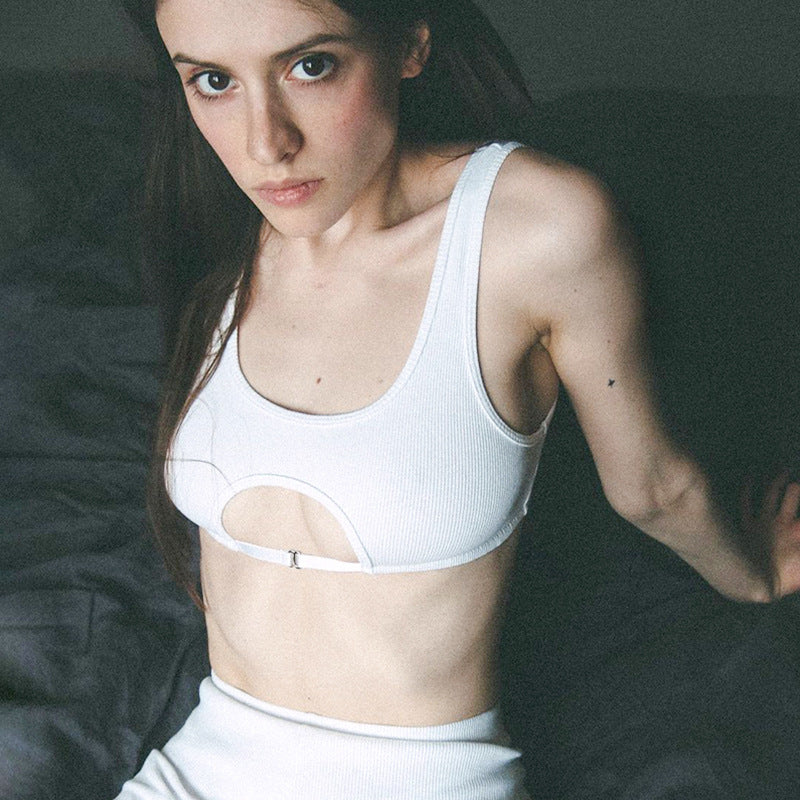 Fashion Summer Sleeveless Tops New Sexy Short Women Tank Tops White Streetwear Cut Out Party Clothing