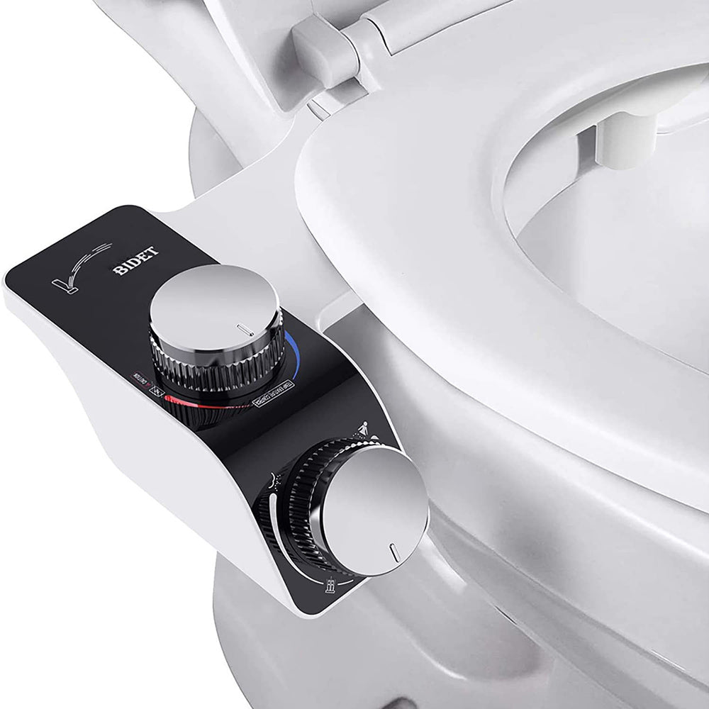 Bidet Attachment Self-Cleaning Double Nozzle Toilet Seat Adjustable Water Pressure Bidet Sprayer With Hose Non-Electric EU/US/AU