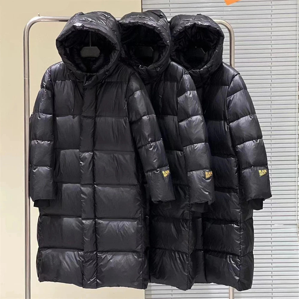 90% White Duck Down Jacket for Women High Quality Winter Thick Down Coat Warm Long Couple's Hooded Coat Snow Wear Black Parkas
