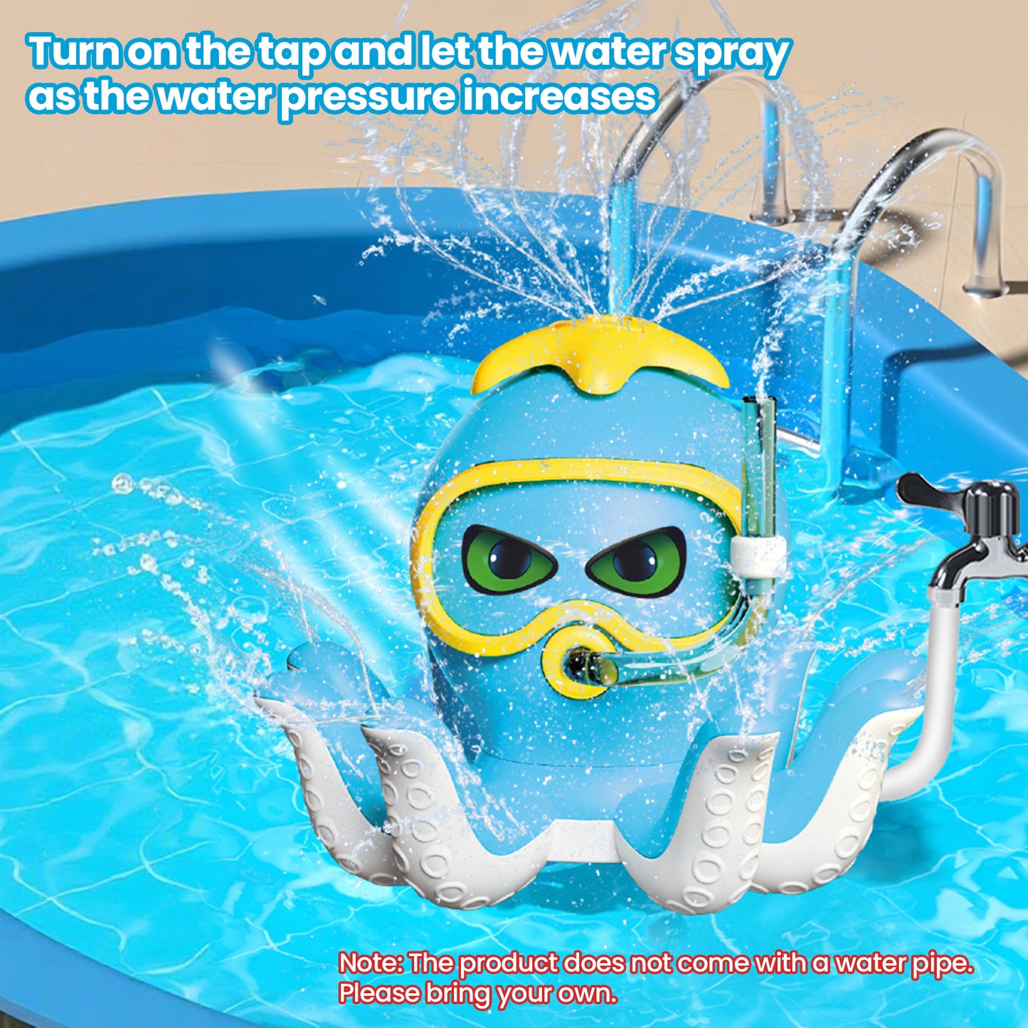 outdoor Water Toy Baby Bath Toys Cartoon Squid windmill Sprinkler Rotating Spray Garden Yard  Fun Games Toys for Kids boys girls