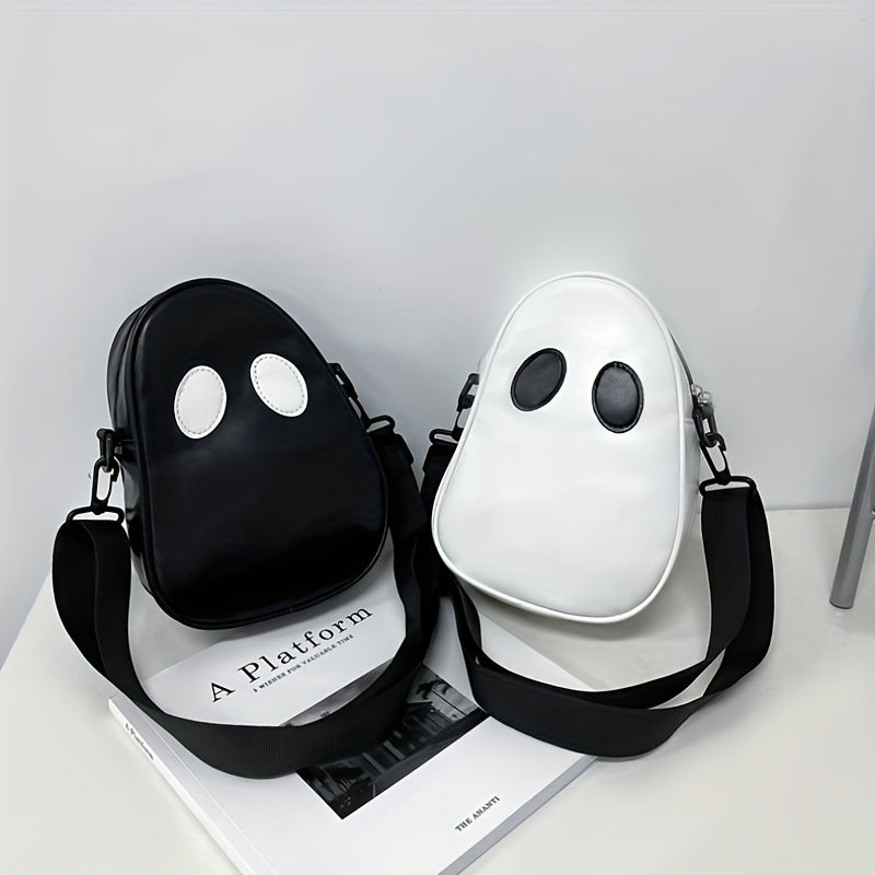 Halloween Ghost Design Purse, PU Leather Crossbody Bag, Trendy Shoulder Bag, Spooky Season Trick Or Treat