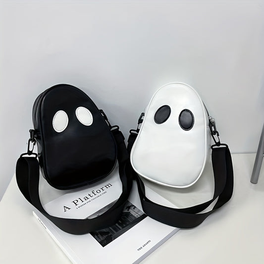 Halloween Ghost Design Purse, PU Leather Crossbody Bag, Trendy Shoulder Bag, Spooky Season Trick Or Treat