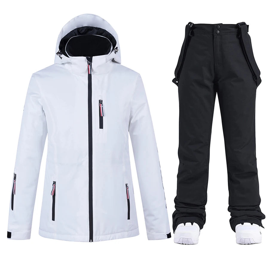 New Thermal Winter Women's Ski Suit Windproof Skiing Down Jacket And Bibs Pants Set Male Snow Costume Snowboard Wear Overalls