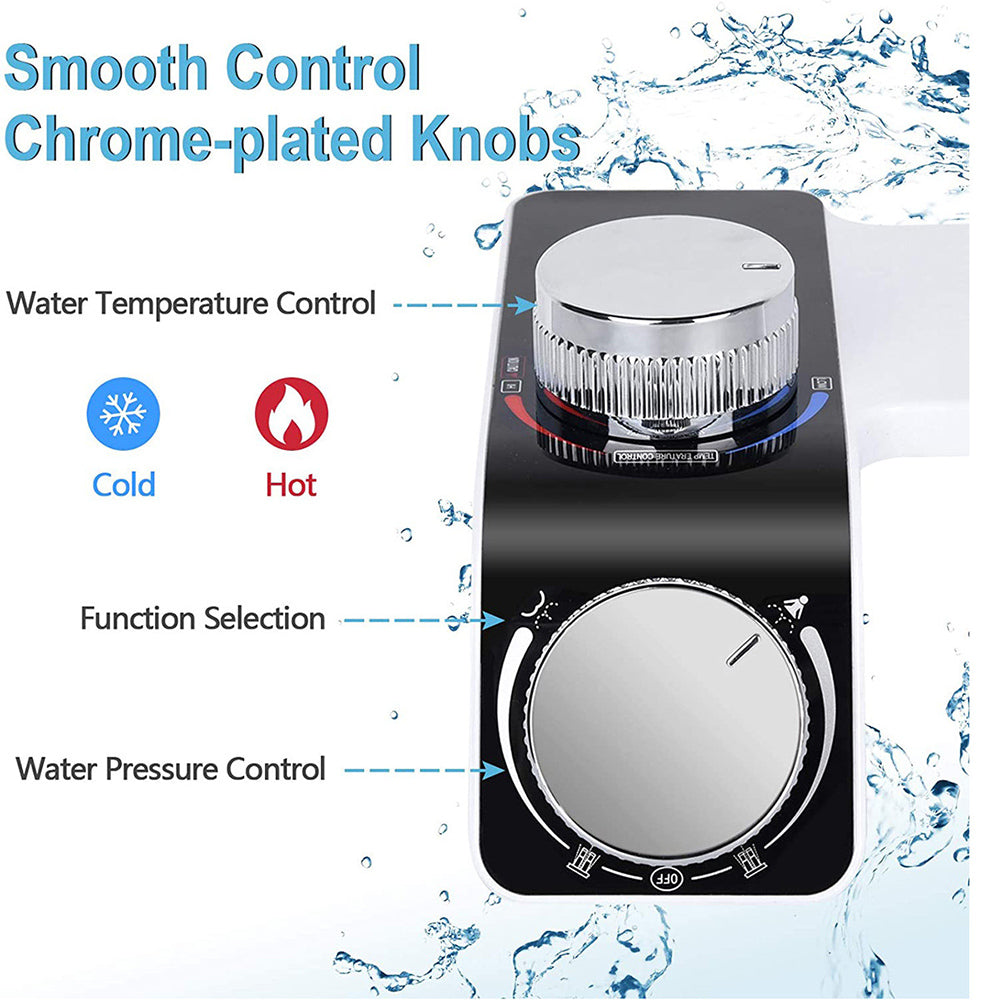Bidet Attachment Self-Cleaning Double Nozzle Toilet Seat Adjustable Water Pressure Bidet Sprayer With Hose Non-Electric EU/US/AU