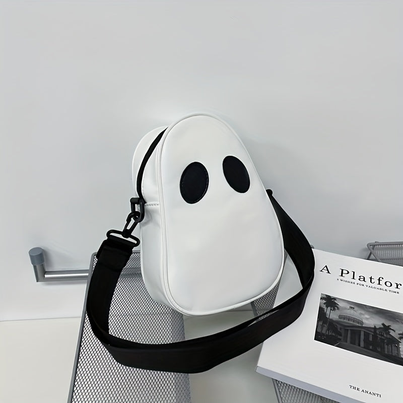 Halloween Ghost Design Purse, PU Leather Crossbody Bag, Trendy Shoulder Bag, Spooky Season Trick Or Treat