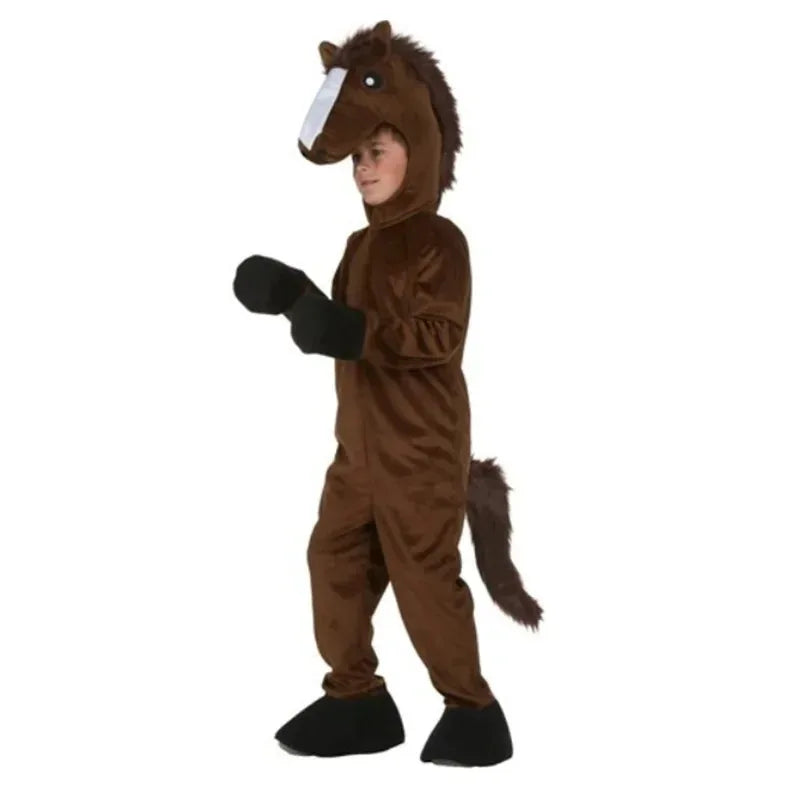 Cosplay Kids Horse Costume Outfit Girls Boys Party Role Play Dress Up Jumpsuit Mask Child Halloween Animals Cosplay Costum Anime