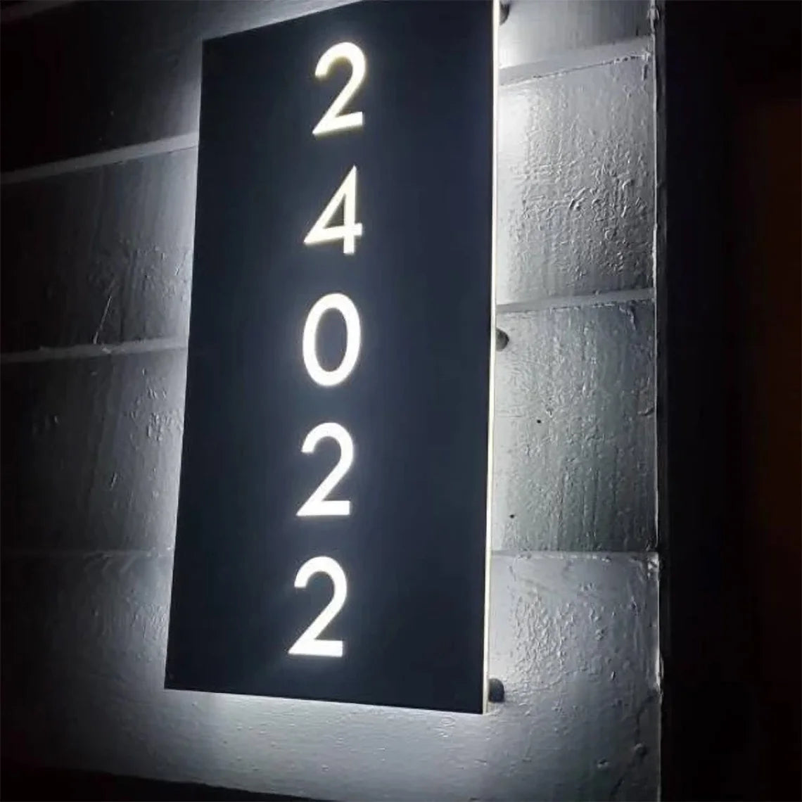Modern House Number Illuminated LED House Sign BackLit House Number Street Address Sign Personalized Metal House Sign