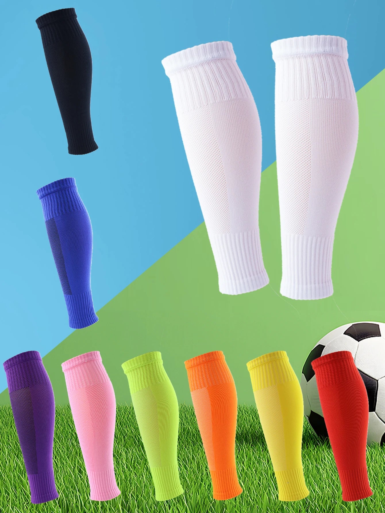 2 pairs of sports leg covers, calf socks, compression socks, and leg protectors