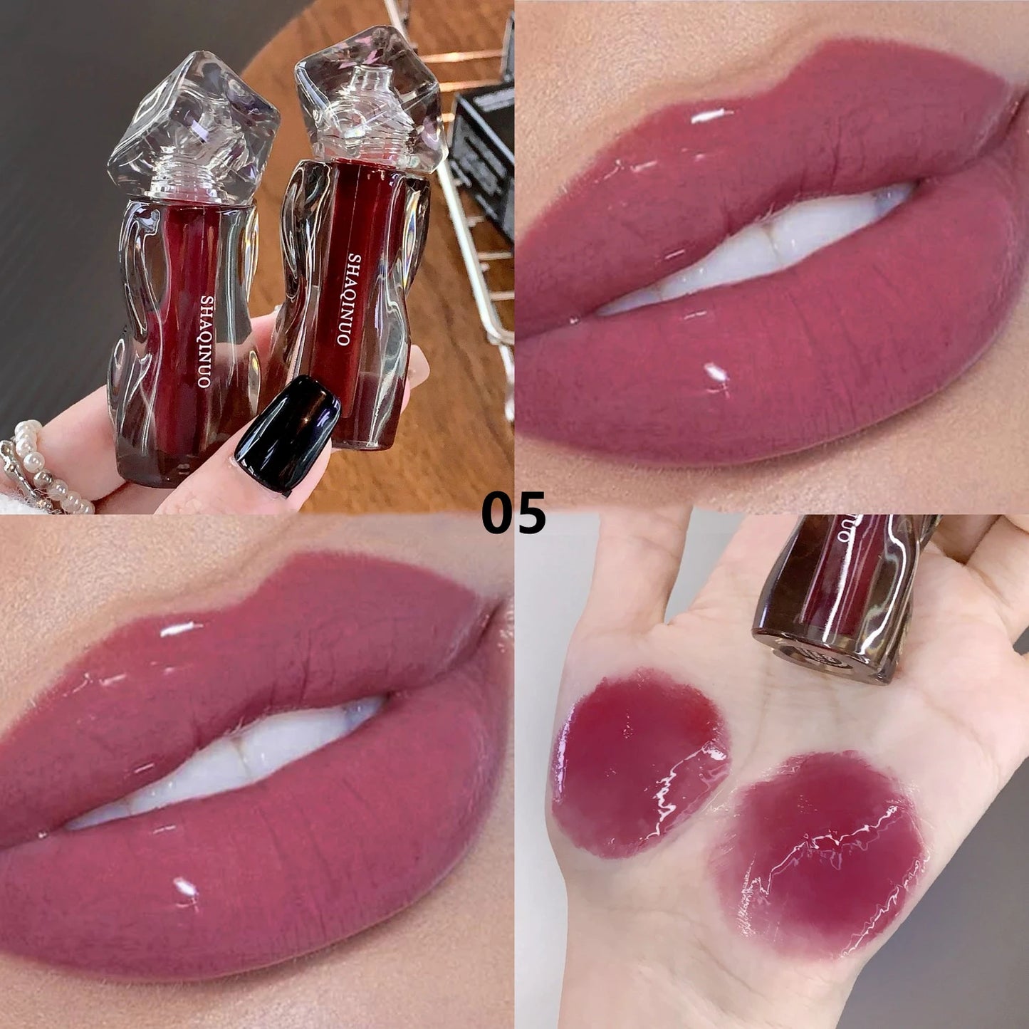 6 Shades of Moisturizing, Plumping, Hydrating Lip Gloss, Mirrored Gloss Lipstick, Shimmering Dewy Jelly Lipstick, Non-Greasy