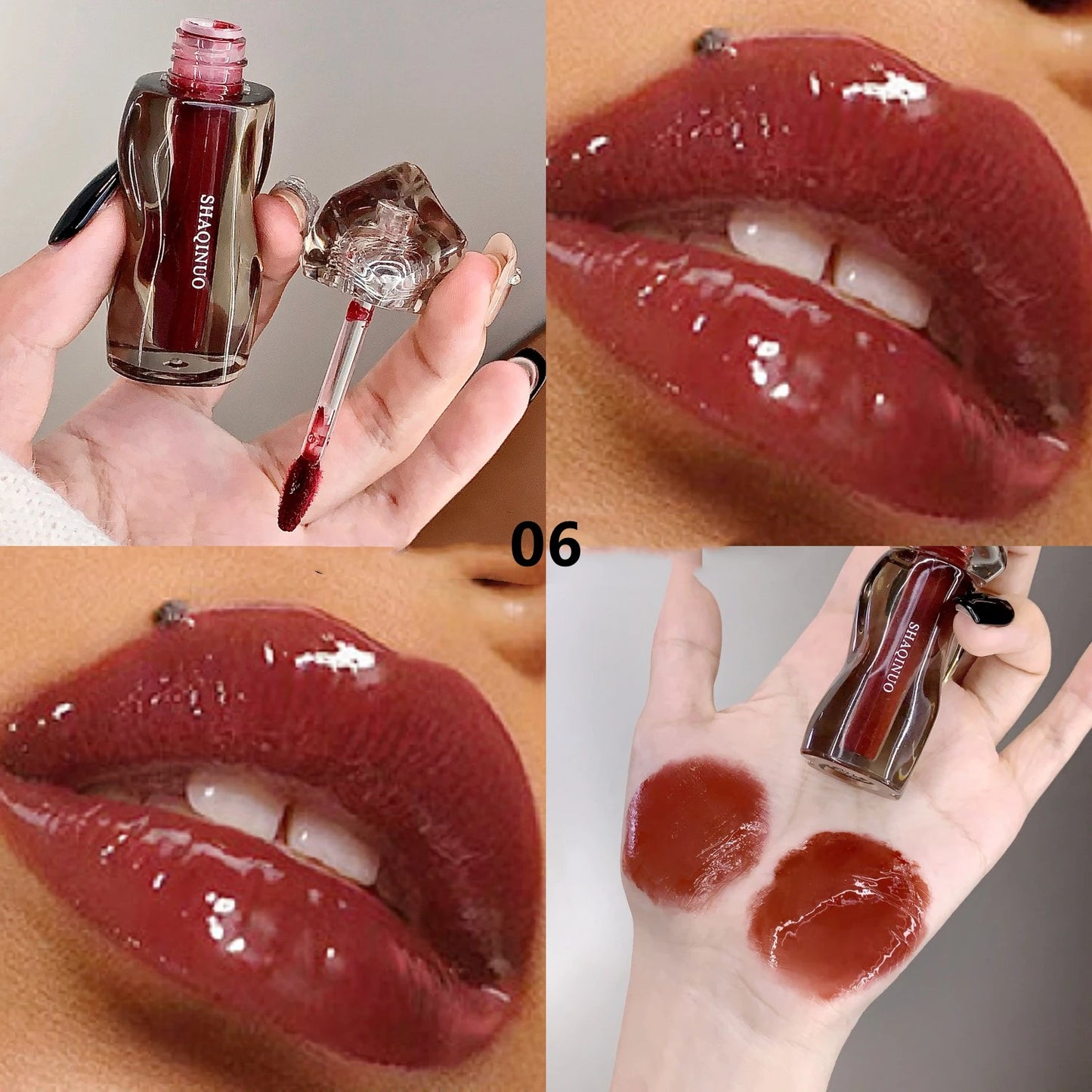 6 Shades of Moisturizing, Plumping, Hydrating Lip Gloss, Mirrored Gloss Lipstick, Shimmering Dewy Jelly Lipstick, Non-Greasy