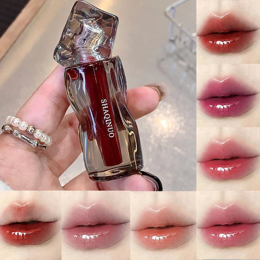 6 Shades of Moisturizing, Plumping, Hydrating Lip Gloss, Mirrored Gloss Lipstick, Shimmering Dewy Jelly Lipstick, Non-Greasy
