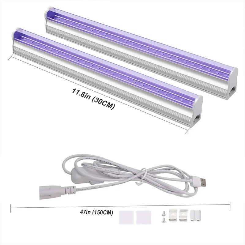 UV LED Black Light Fixtures Portable Blacklight Lamp For Stain Clean,Neon Paint Art,UV Body,Glow Party,UV Poster UV Curing Lamp