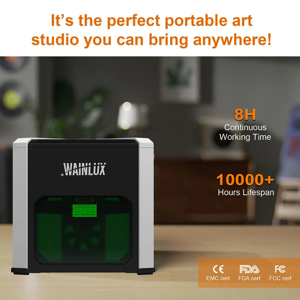 Wainlux Laser Engraver K6 Mark Printer Cutter Woodworking Machines Plastic 3000mw Bluetooth Mini Laser Engraving Marking Machine