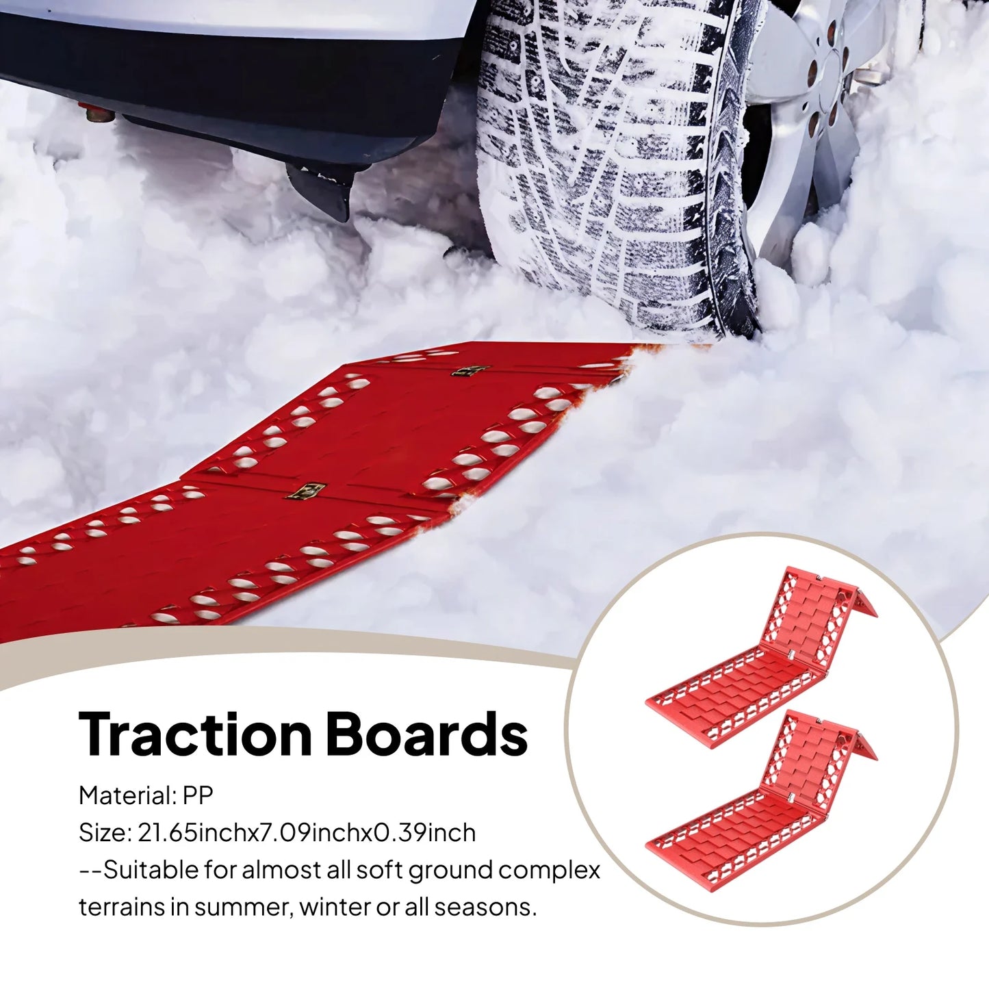 2x Traction Boards Snow Escape Devices track Pad Roll Nonslip Plate Heavy Duty off roading traction track for Pickups