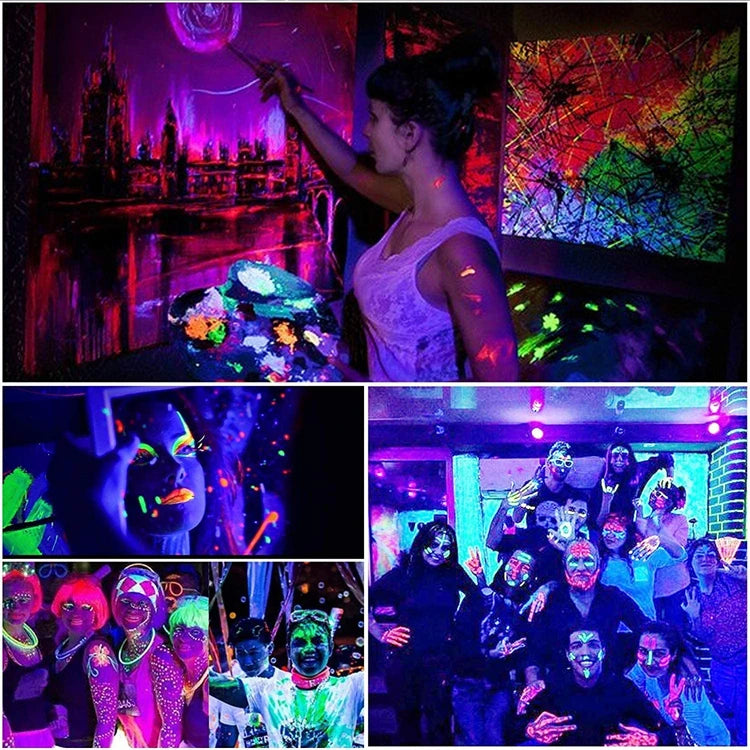 UV LED Black Light Fixtures Portable Blacklight Lamp For Stain Clean,Neon Paint Art,UV Body,Glow Party,UV Poster UV Curing Lamp