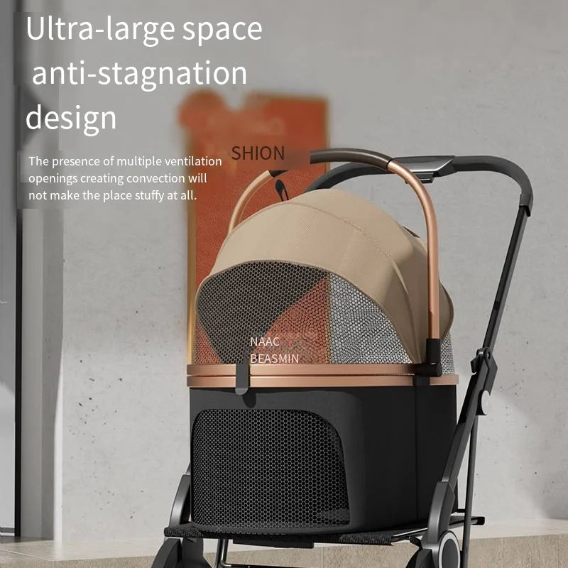 2025 Pet Stroller, Lightweight and Foldable, with Detachable Bags for Dogs, Cats, Teddy Bears, and Small Outdoor Pet Carts