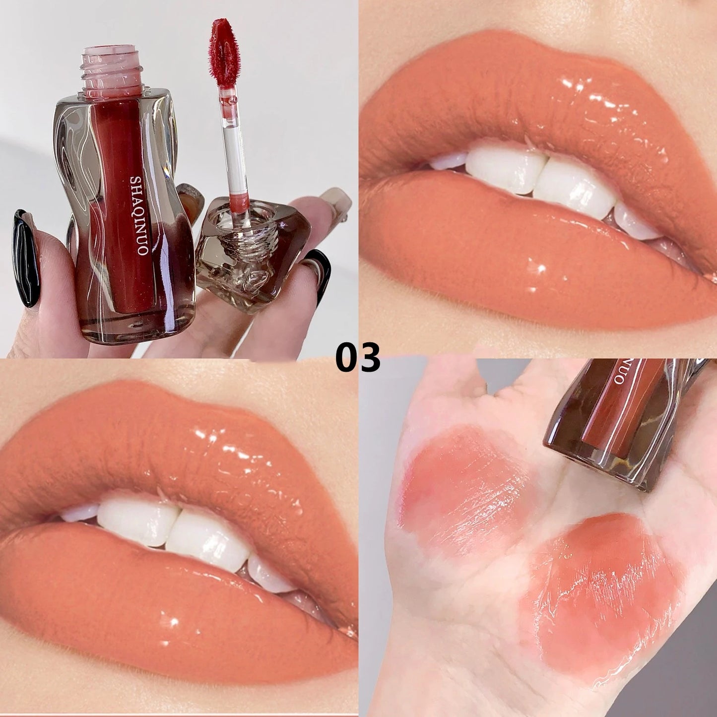 6 Shades of Moisturizing, Plumping, Hydrating Lip Gloss, Mirrored Gloss Lipstick, Shimmering Dewy Jelly Lipstick, Non-Greasy