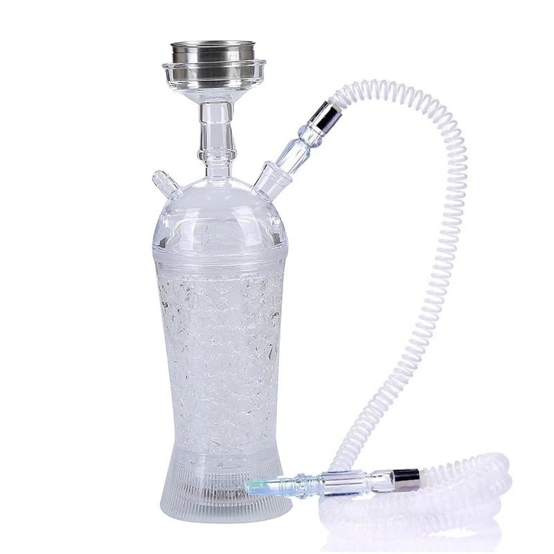 Portable Hookah Cup Set with LED Light and Shisha Accessories Acrylic Hookah Shisha Pipe Easy to Carry for Home Cars and Parties
