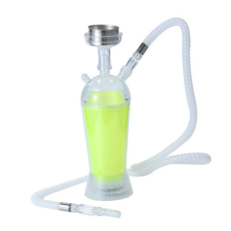 Portable Hookah Cup Set with LED Light and Shisha Accessories Acrylic Hookah Shisha Pipe Easy to Carry for Home Cars and Parties