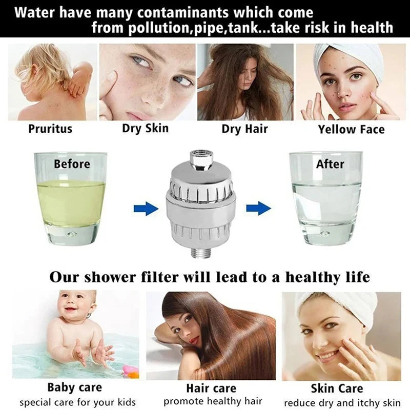 Bathroom household water purifier shower filter 15-20 level filter cartridge water purification set to remove residual chlorine